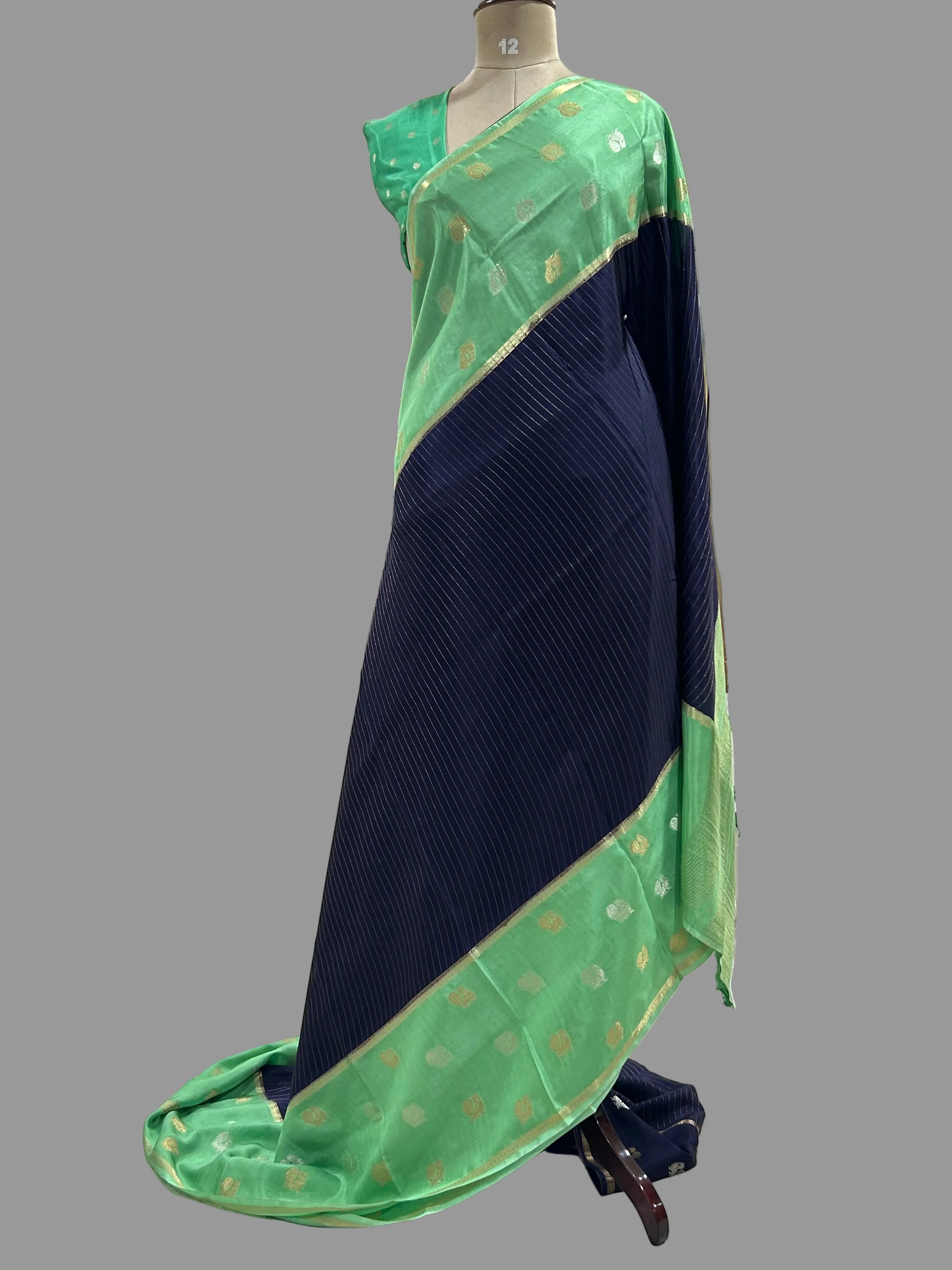 2D butta n stripes semi Mysore 104 saree