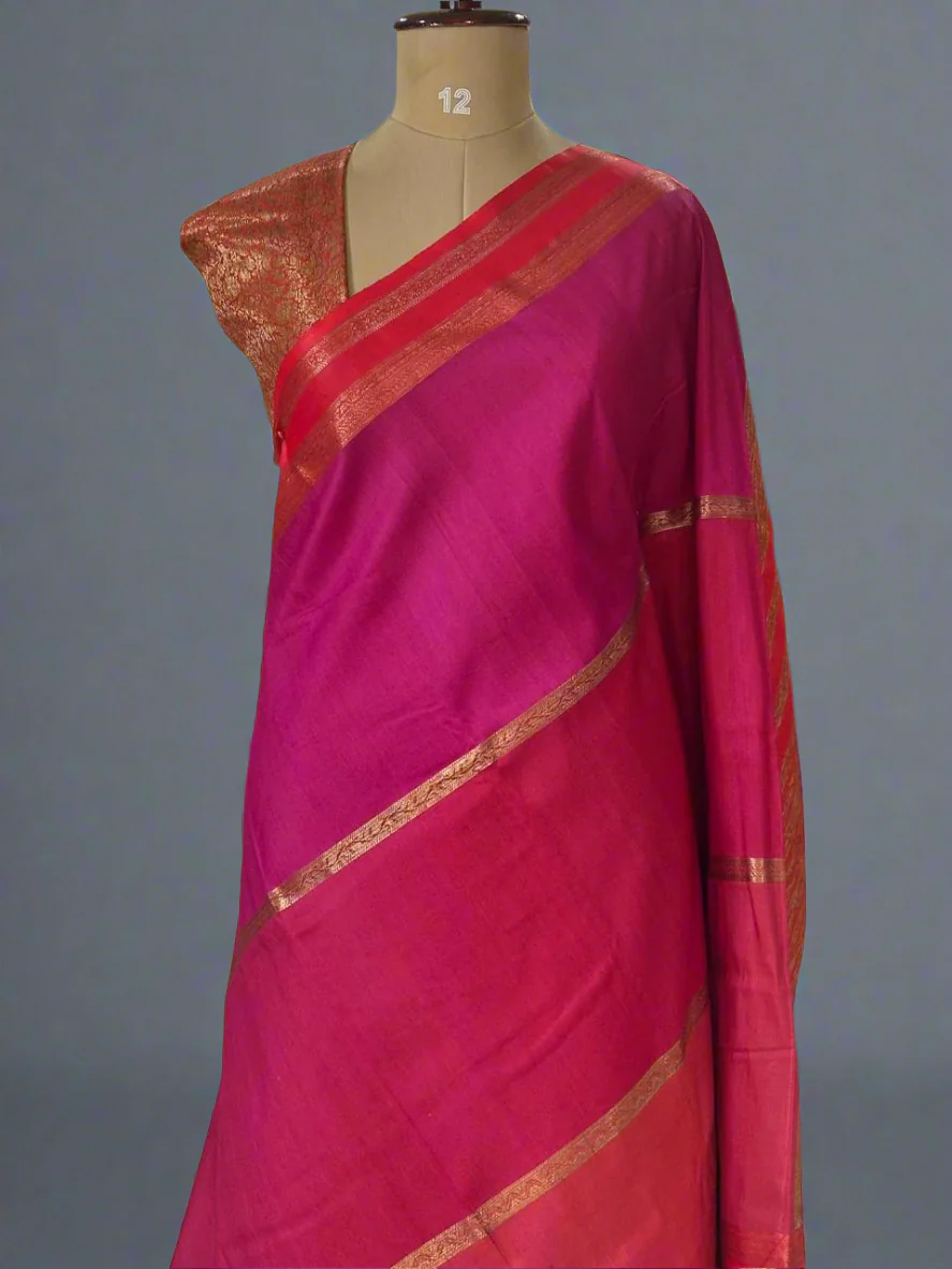 3D pure handloom banarasi tussar silk saree - Image 3