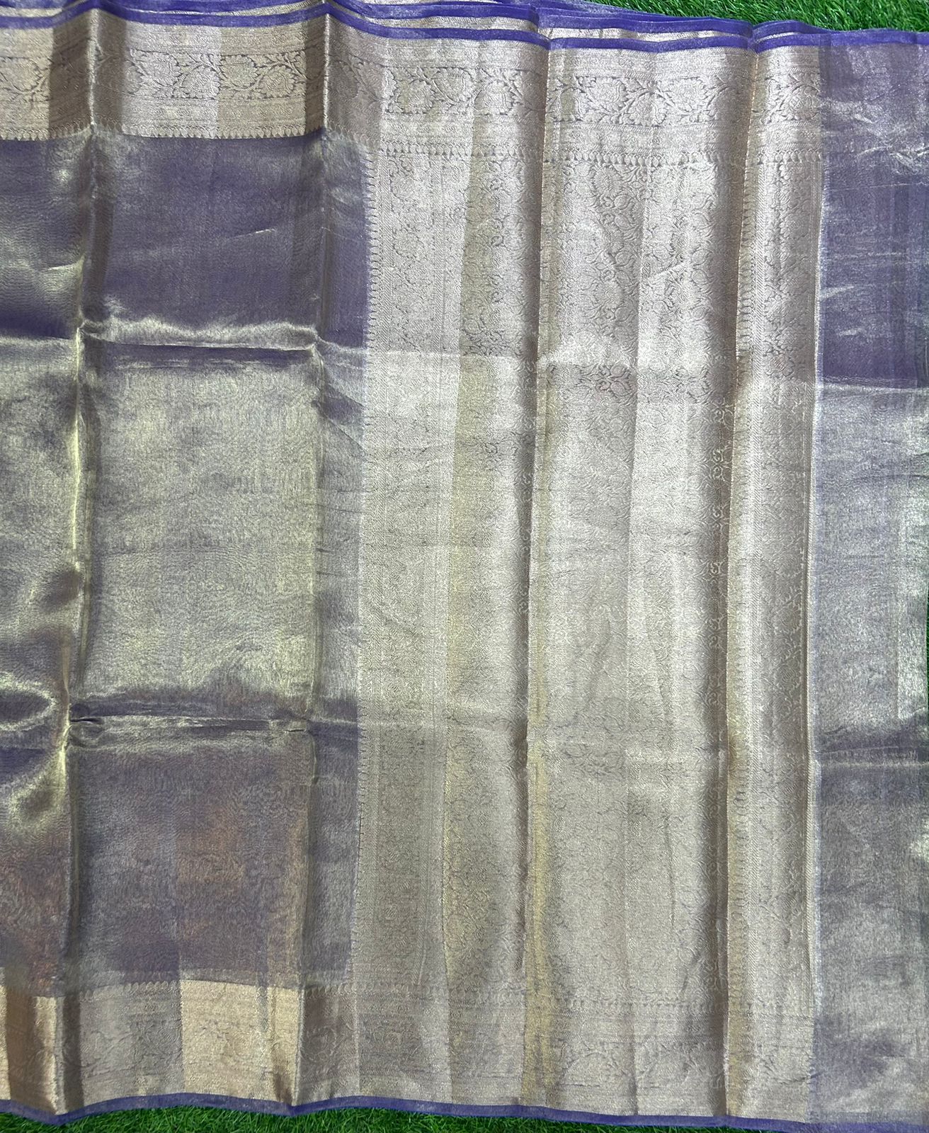 Violet 01 plain pure tissue saree - Image 3