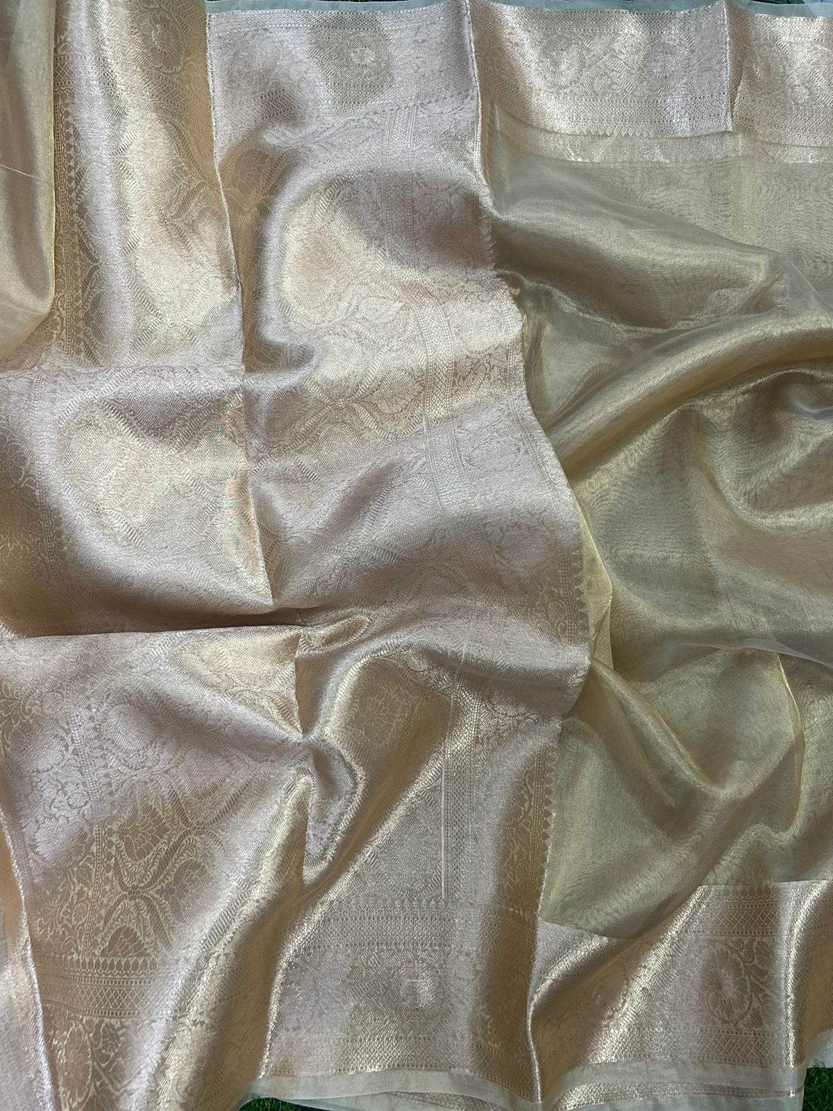 Malaika arora 01 plain pure tissue silk saree - Image 6