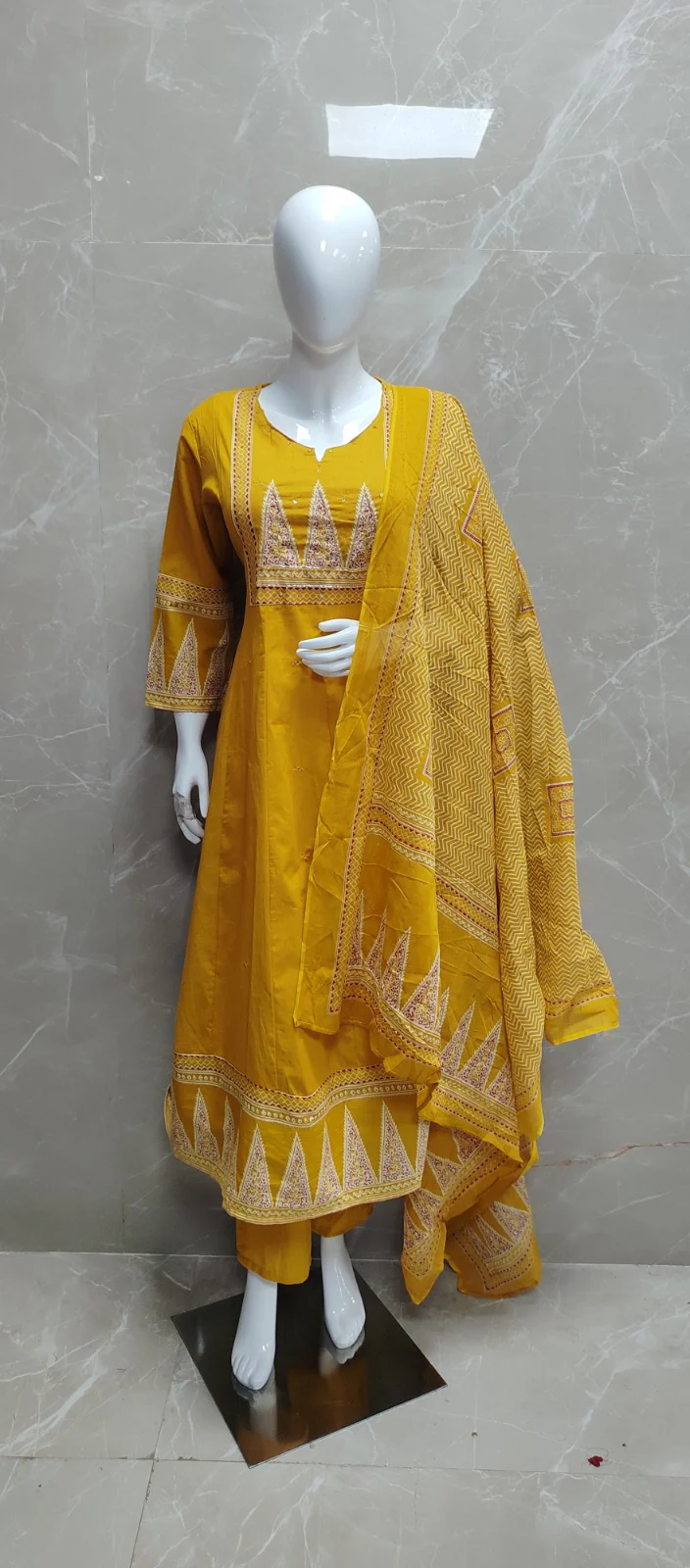 Cotton Cotton Block Print Airline Kurtha 461 - Image 2