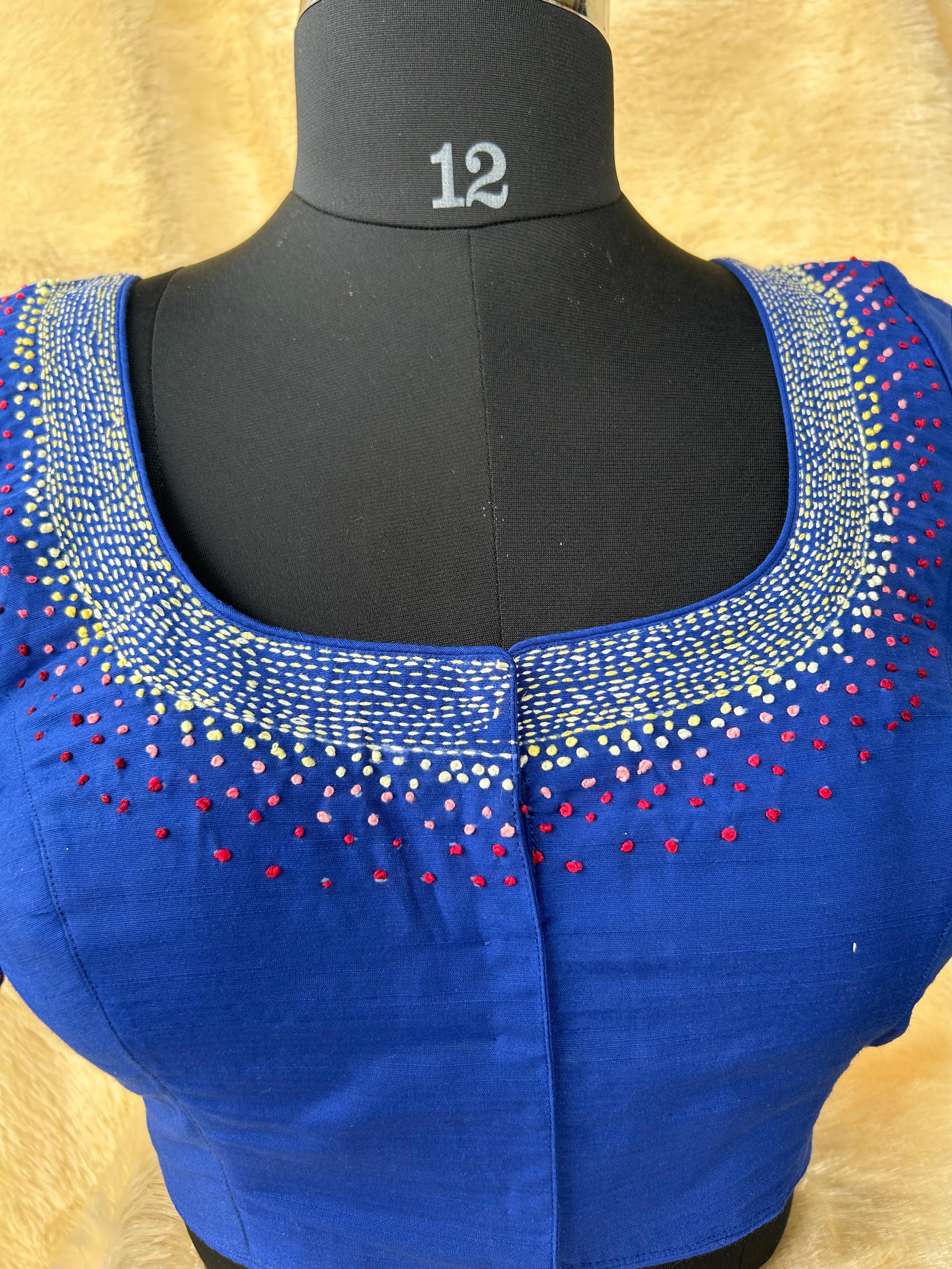 Blue knot handwork-09 blouse - Image 4