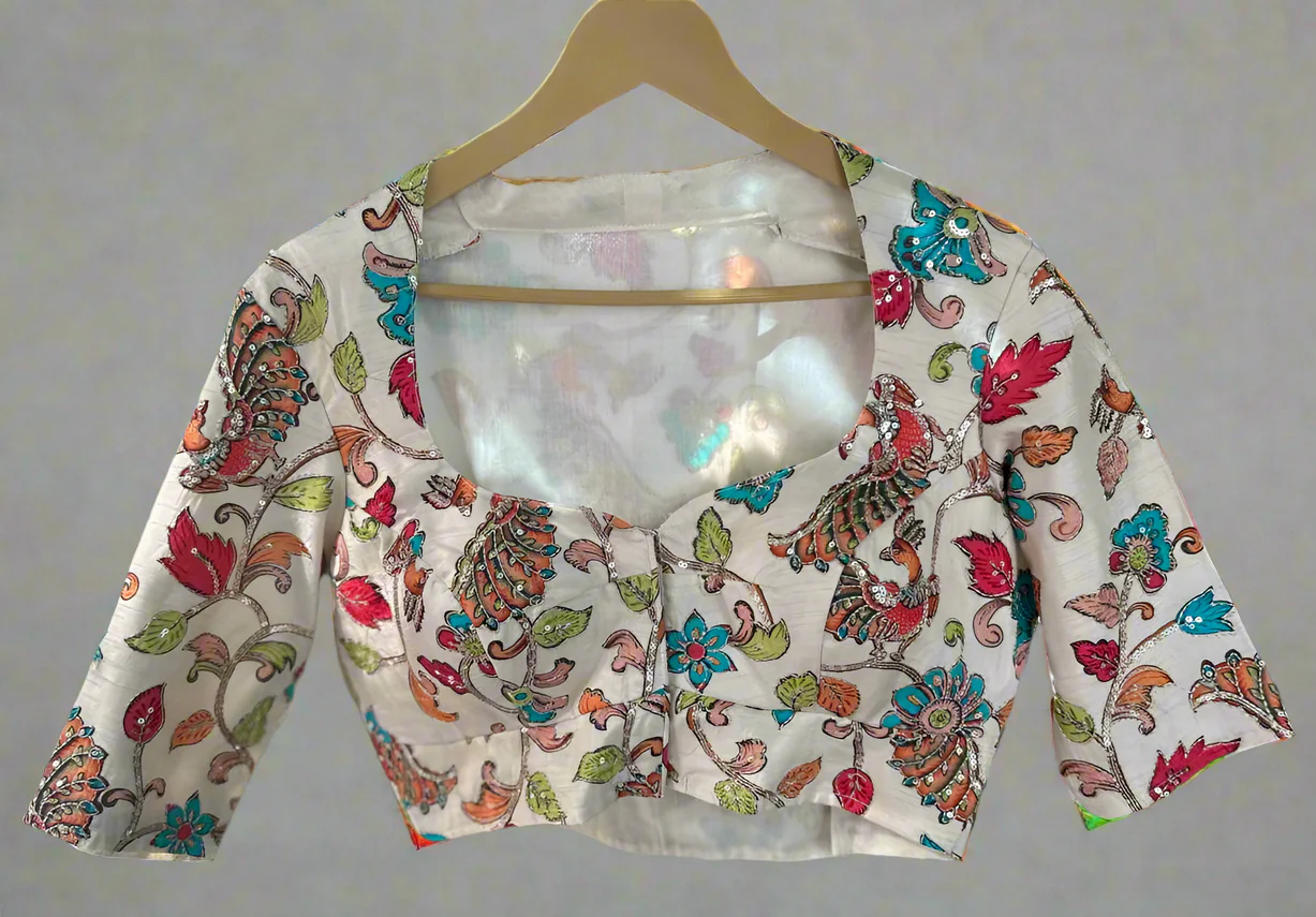 Cream-01 kalamkari blouse - Image 5