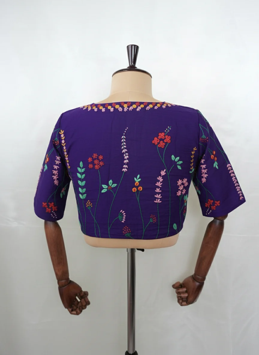 Custom Knot Handwork Blouse – Designer Ethnic Partywear,knot handwork-09 - Image 3