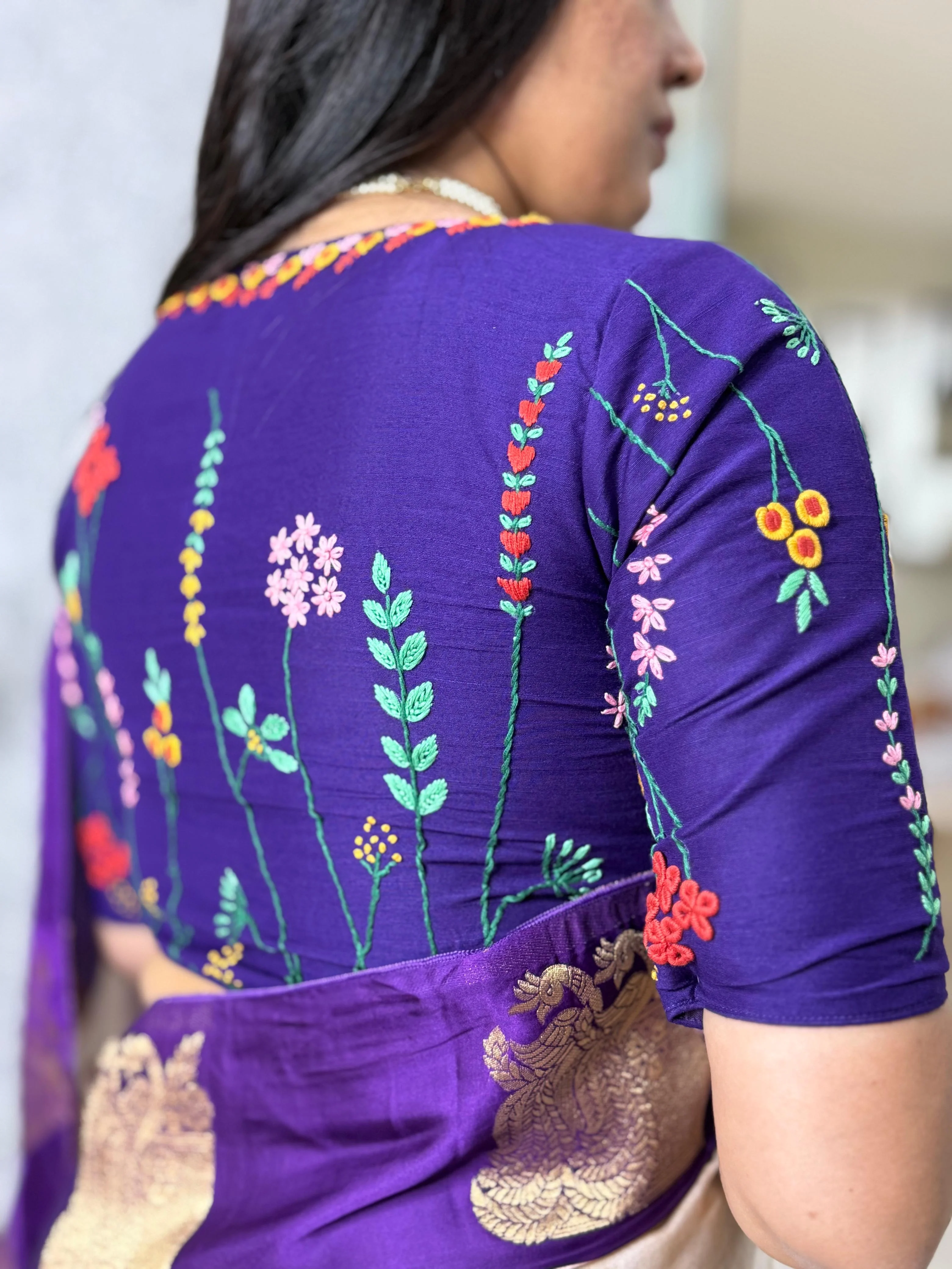 Custom Knot Handwork Blouse – Designer Ethnic Partywear,knot handwork-09 - Image 4