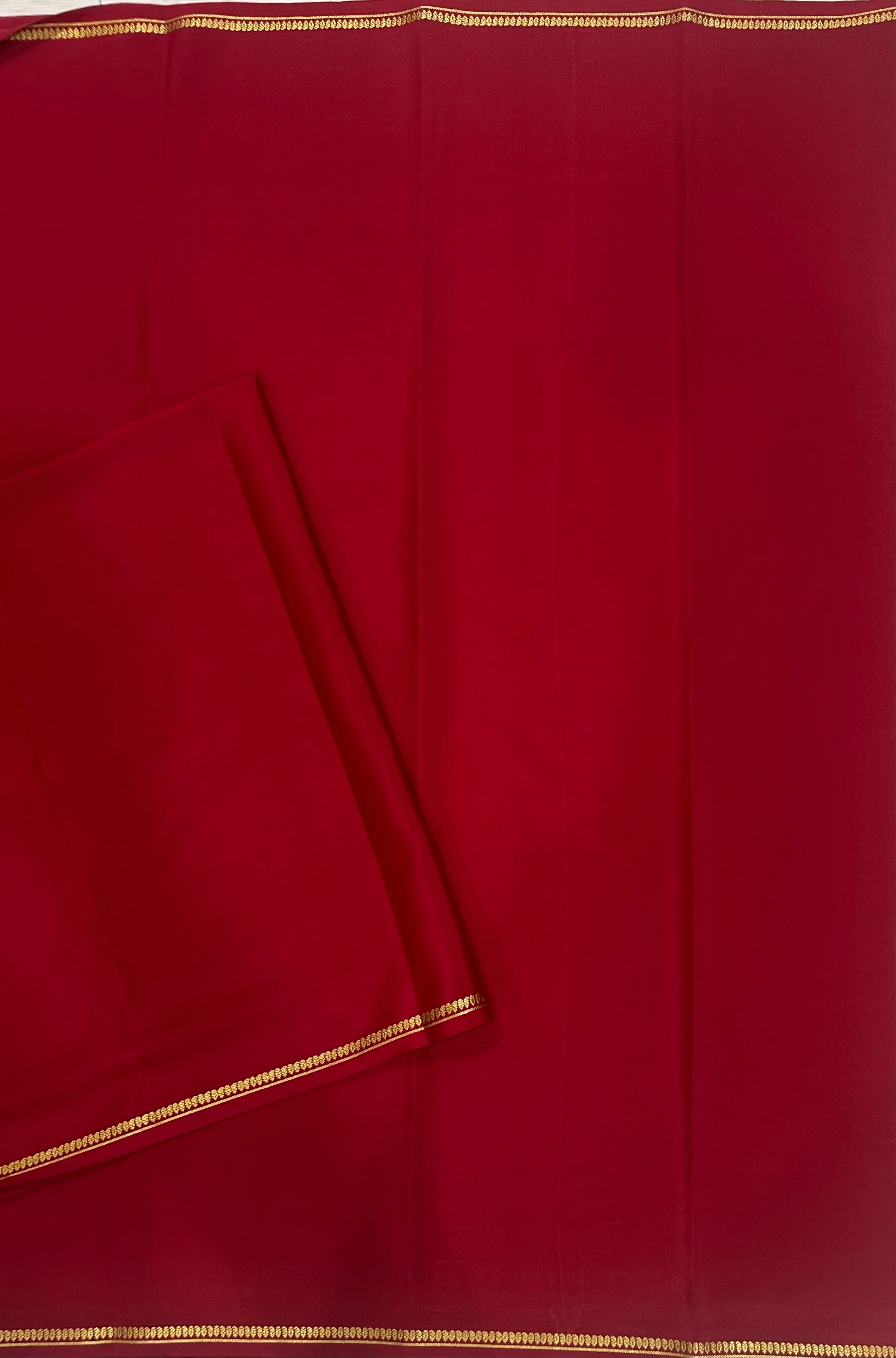 Maroon half inch border pure Mysore silk 102 saree - Image 3