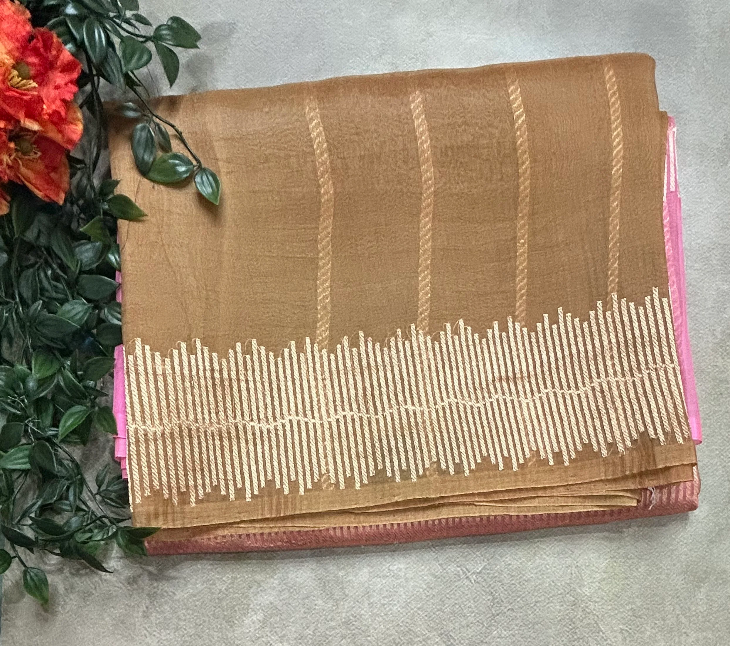 Multitone pure kora 104 organza silk saree - Image 2