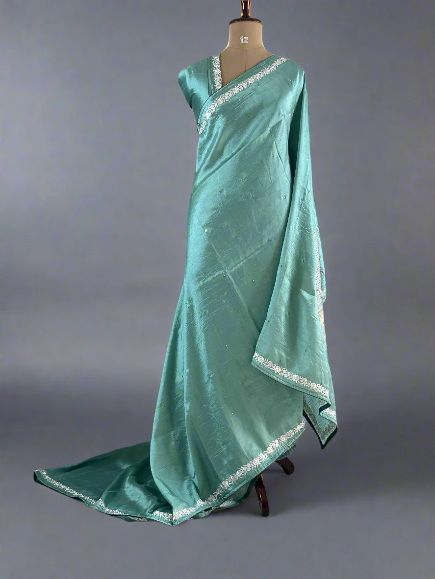 Pastel green Elegant Flamingo Tussar Silk Saree – Graceful Weave with Timeless Appeal,Flamigo tussar-09