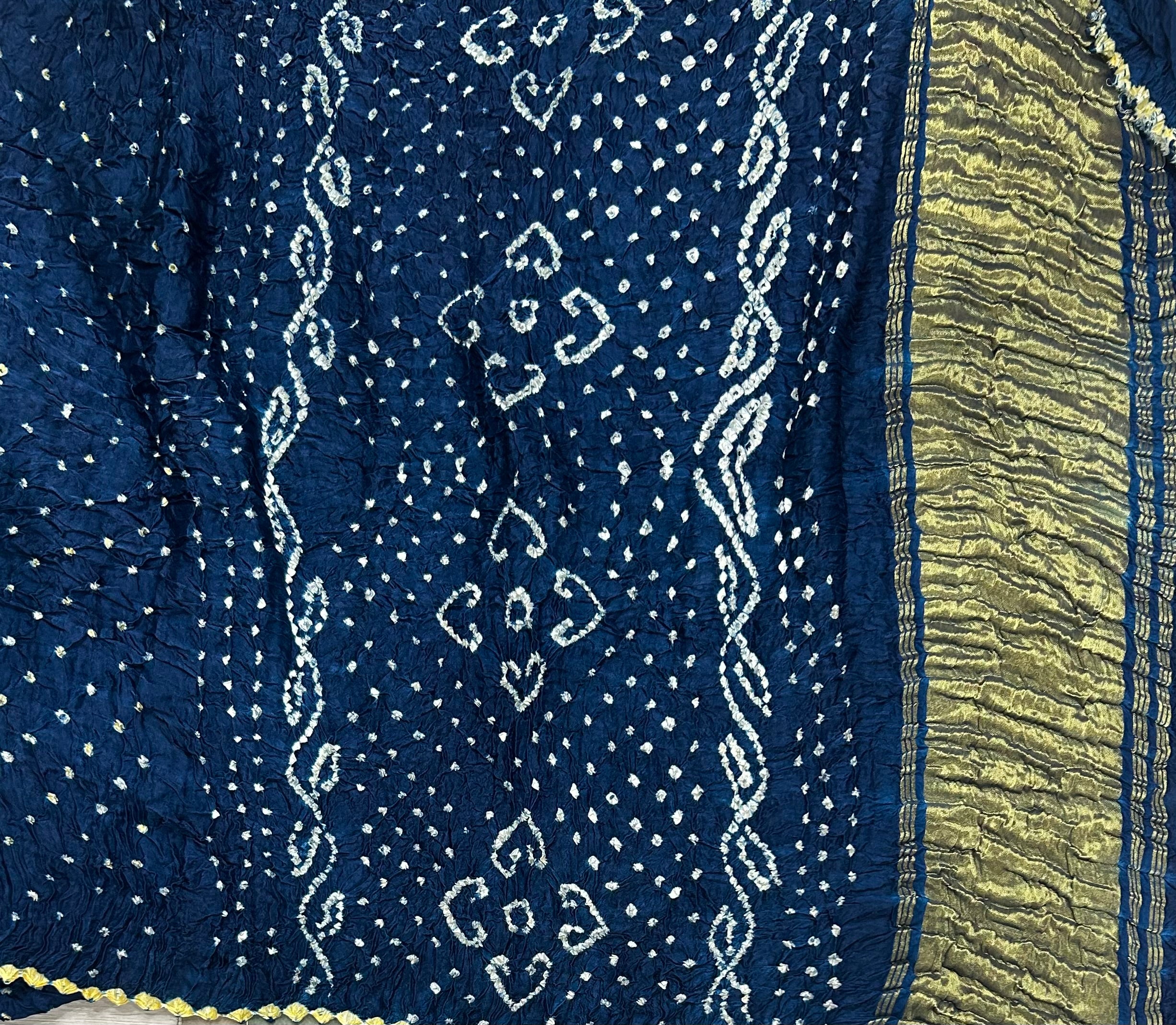 Peacock blue Bandhini 104 saree - Image 6