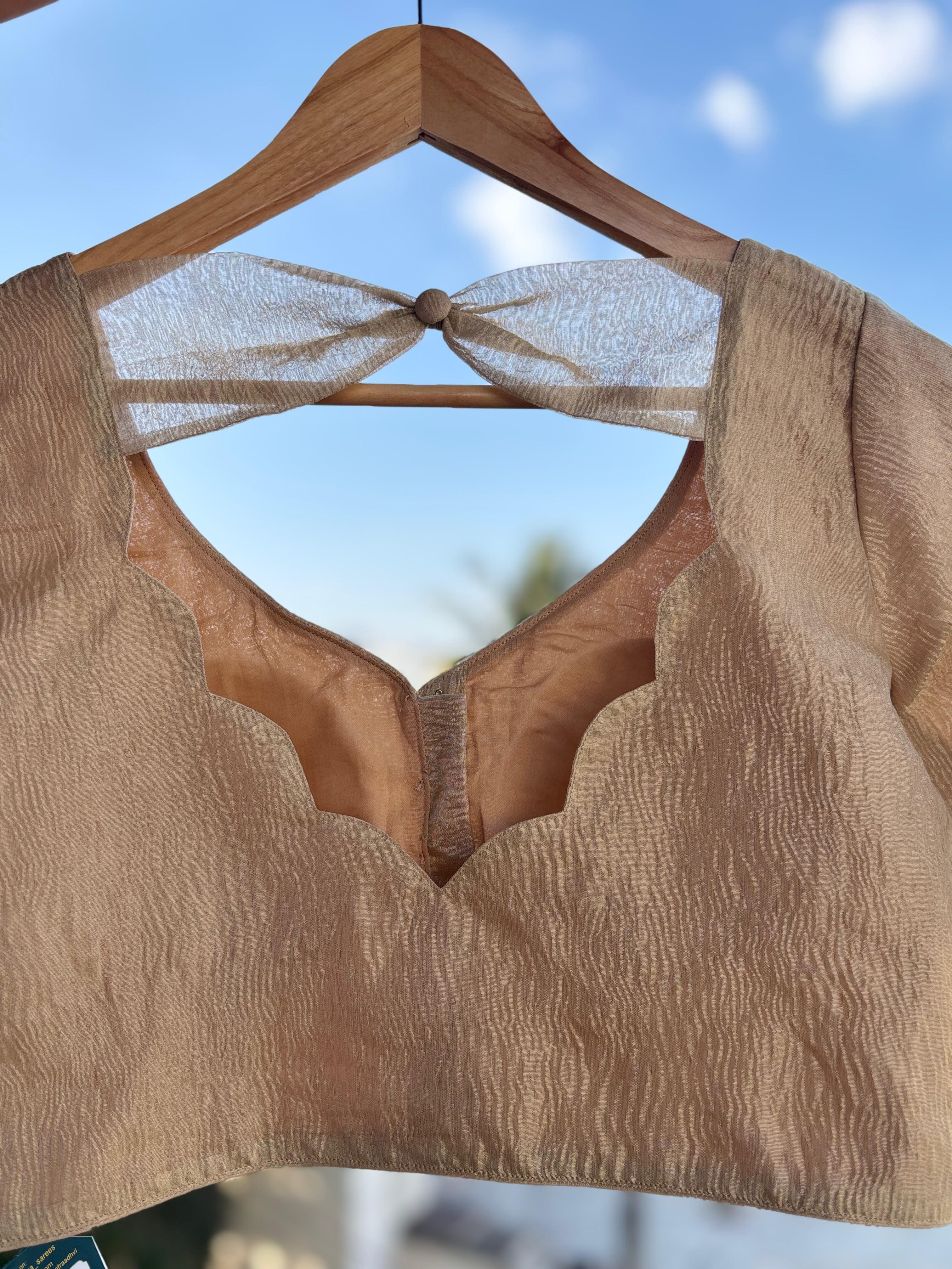 Beige crush tissue blouse - Image 3