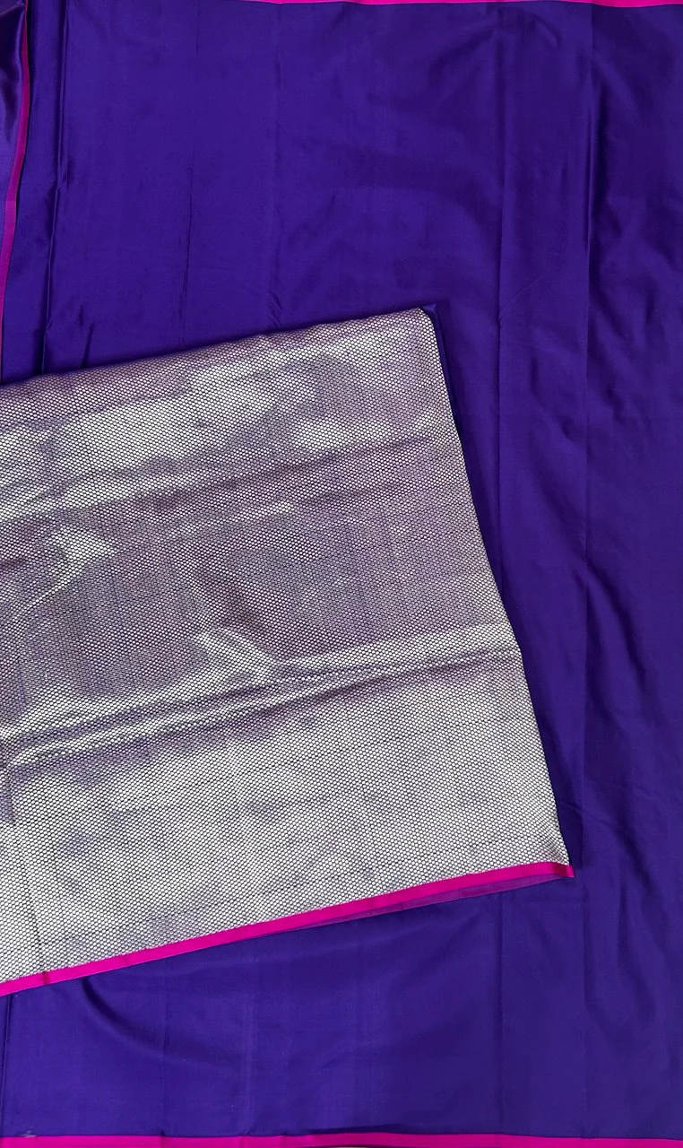 Purple -01 pure banaras exclusive silk saree - Image 4