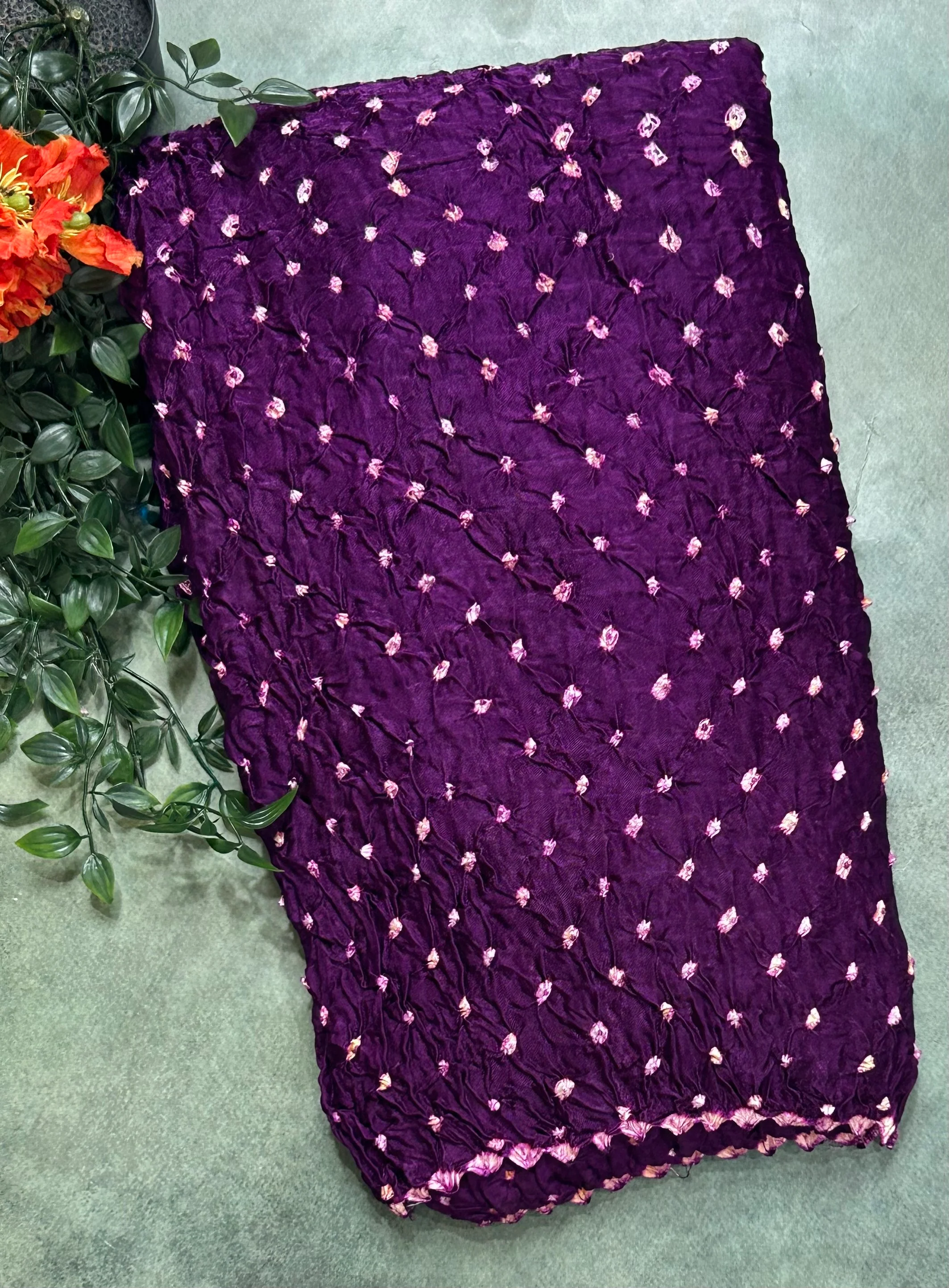 Purple Bandhini 104 saree - Image 3