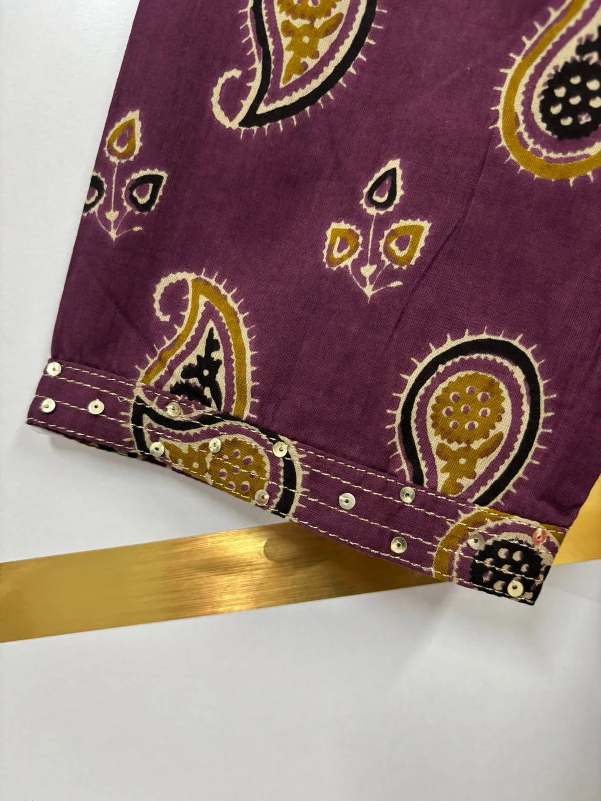 Purple Cotton Kalamkari Print 1 pc Kurtha 936 - Image 4
