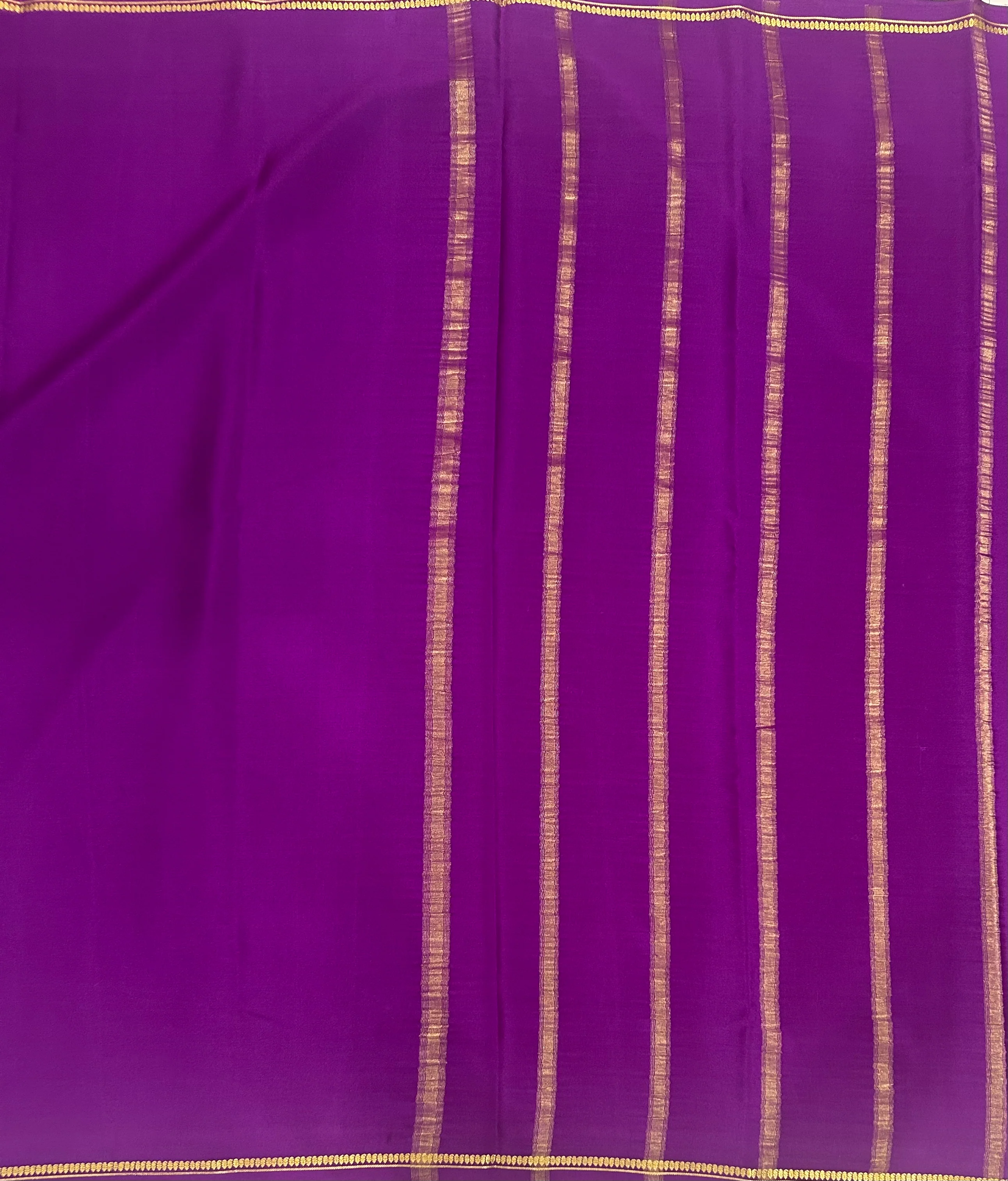 Purple half inch border pure Mysore silk 102 saree - Image 2