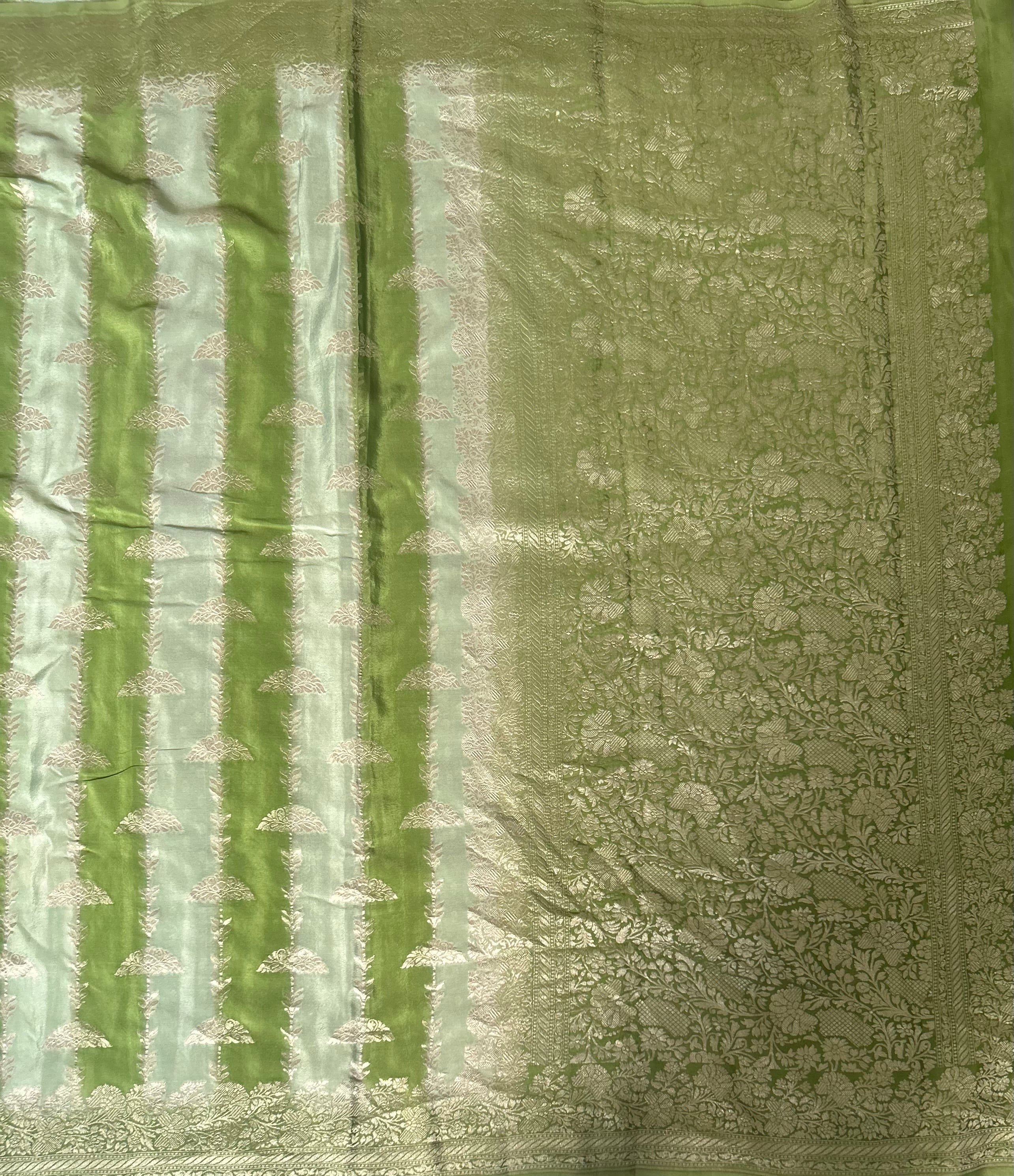 Rankart stripes benarasi pure crepe 103 saree - Image 2