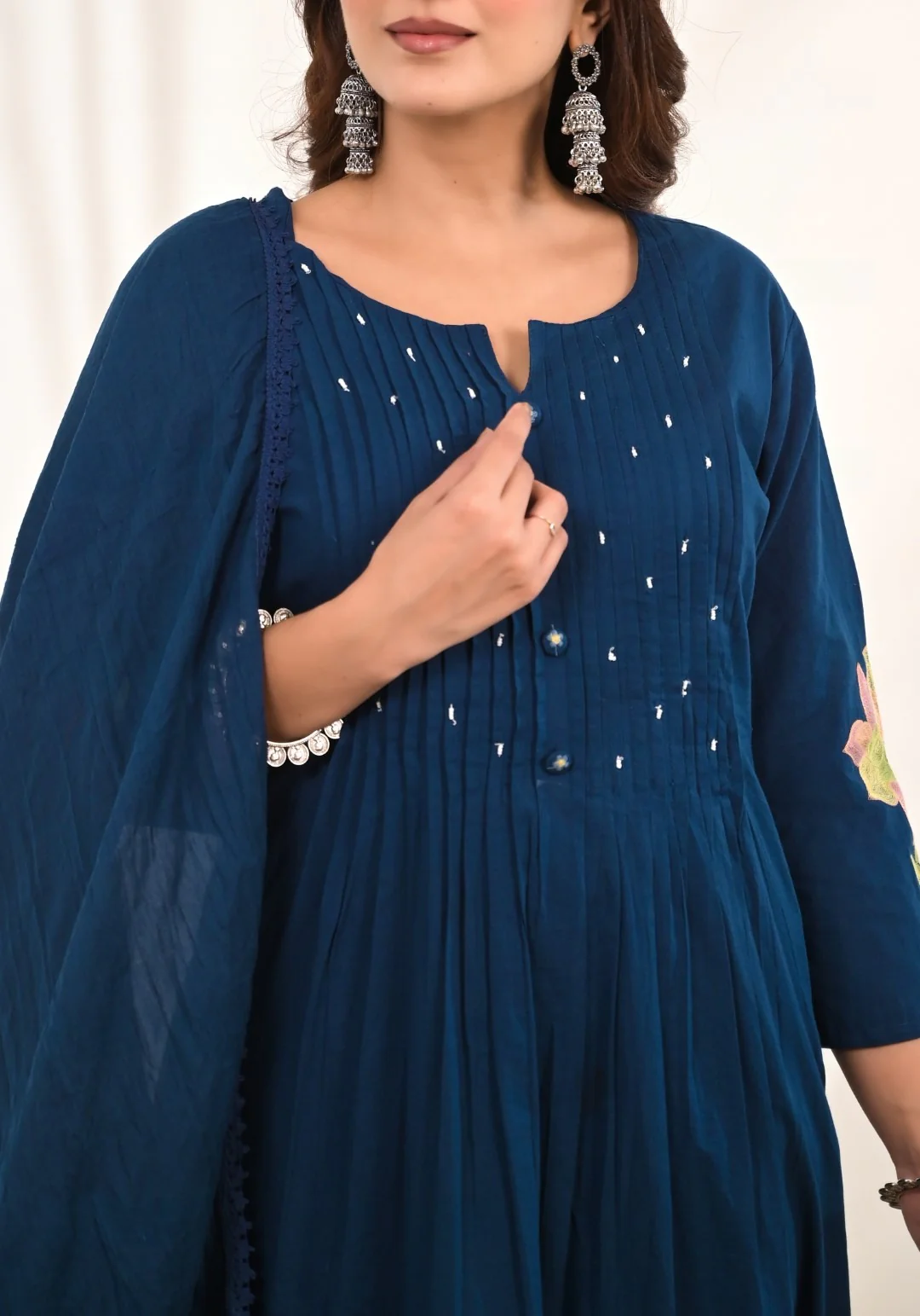 Newy Blue Mul Cotton  Kurtha 202 - Image 6